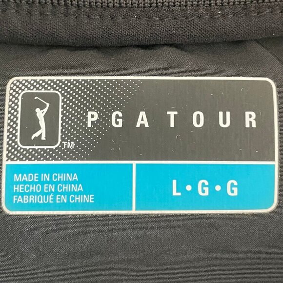 PGA Tour Performance V Neck LS Lightweight Poly Golf Windbreaker Top Blk Grey L - Picture 9 of 12